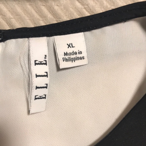Elle women’s sheer blouse XL black/white - Picture 3 of 7